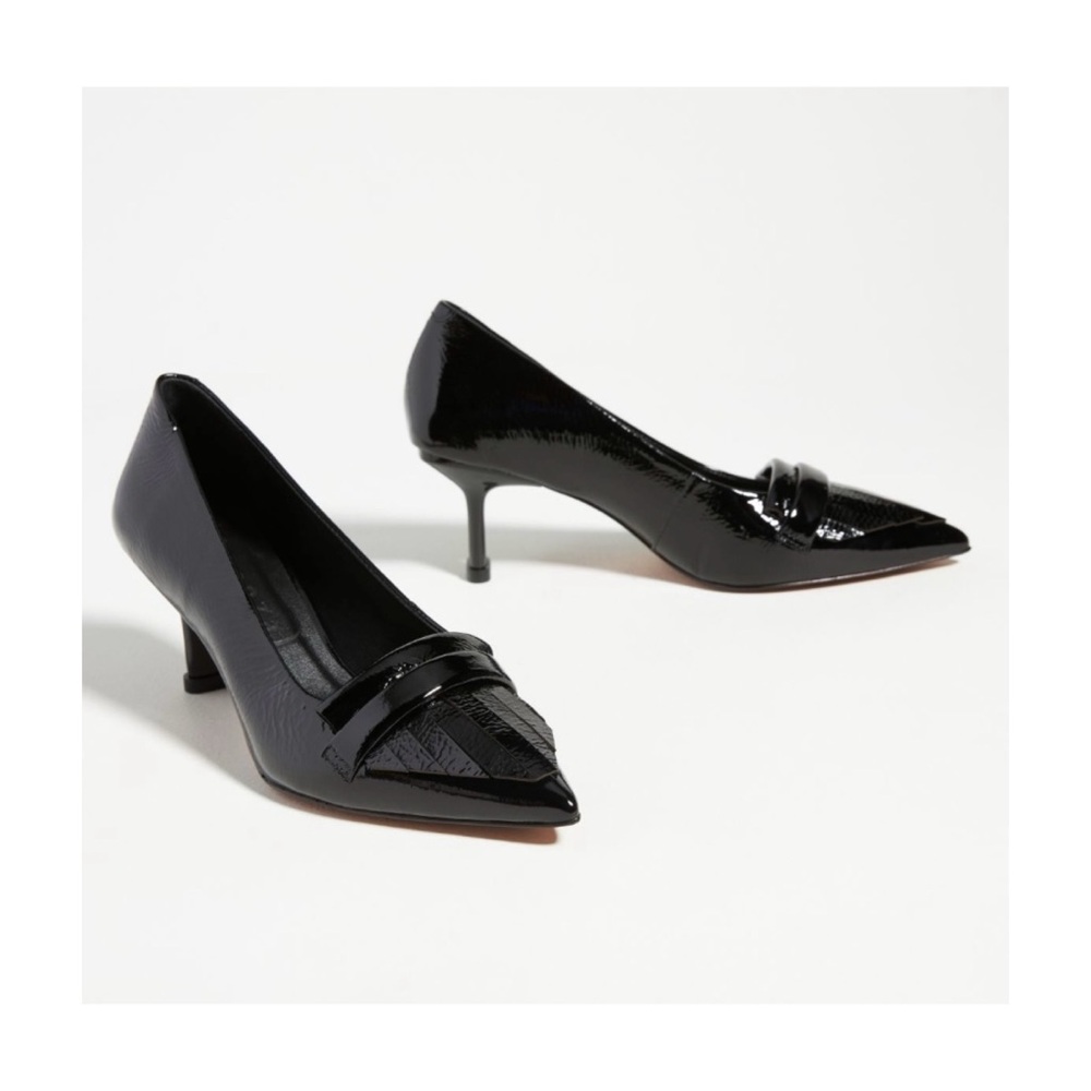 NWOT Anthropologie Vicenza Killy Pointed Toe Patent Pumps in Black  Size 6